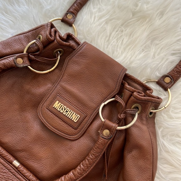 Moschino brown leather shoulder bag - Picture 8 of 10